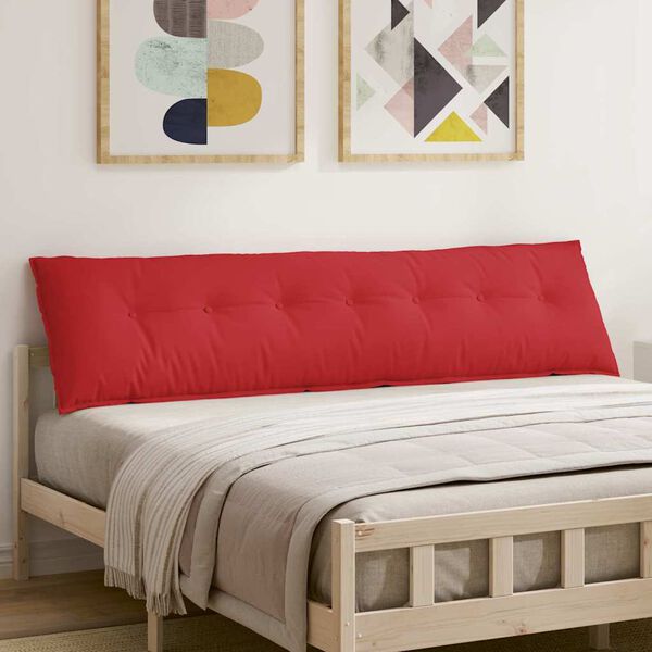 vidaXL Coussin de Dos Rouge 200 x 19 x 50 cm tissu