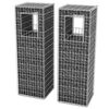 vidaXL Jardini&egrave;re/Poteau de panier de gabion 2 pcs Acier 50x50x160 cm