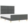 vidaXL Cadre de lit avec t&ecirc;te de lit Gris fonc&eacute; 160 x 200 cm tissu