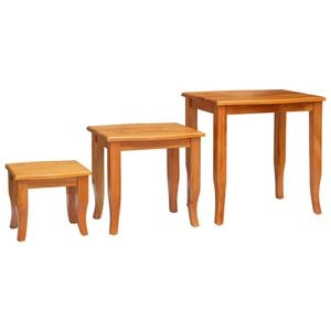 vidaXL Tables d'appoint embo&icirc;tables 3 pi&egrave;ces Naturel 60 x 45 x 60,5 cm