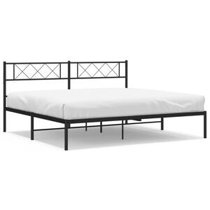vidaXL Cadre de lit m&eacute;tal sans matelas et t&ecirc;te de lit noir 180x200 cm