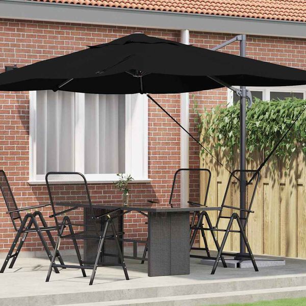 vidaXL Parasol Noir 351 x 250 x 260 cm Polyester et Aluminium