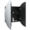 vidaXL Armoire de salle de bain miroir rond et LED Noir 54x54x17,5 cm