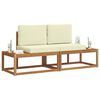 vidaXL Ensemble de canap&eacute;s d'ext&eacute;rieur avec coussin 2 pcs Naturel