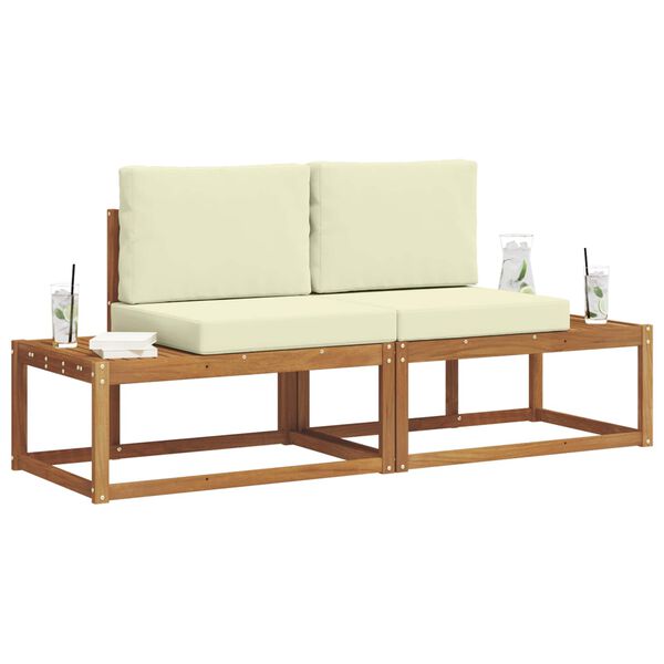 vidaXL Ensemble de canap&eacute;s d'ext&eacute;rieur avec coussin 2 pcs Naturel