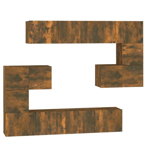 vidaXL Meuble TV mural Ch&ecirc;ne fum&eacute; Bois d'ing&eacute;nierie