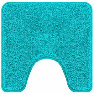 vidaXL Tapis de bain antid&eacute;rapant avec d&eacute;coupe pour toilette Turquoise