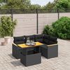 vidaXL Salon de jardin 5 pcs avec coussins noir r&eacute;sine tress&eacute;e