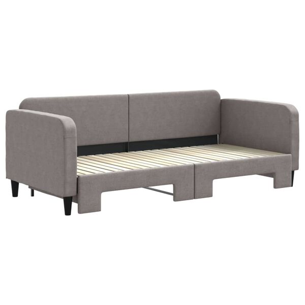 vidaXL Lit de jour avec gigogne sans matelas taupe 90x200 cm