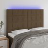 vidaXL T&ecirc;te de lit &agrave; LED Marron fonc&eacute; 144x5x118/128 cm Tissu