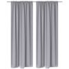 vidaXL Rideaux occultants &agrave; fentes 2 pcs Gris 135 x 245 cm
