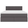vidaXL Lit avec rangement et matelas Gris 140 x 200 cm Simili cuir