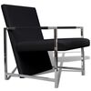 vidaXL Fauteuils lot de 2 avec cadre chromé noir similicuir