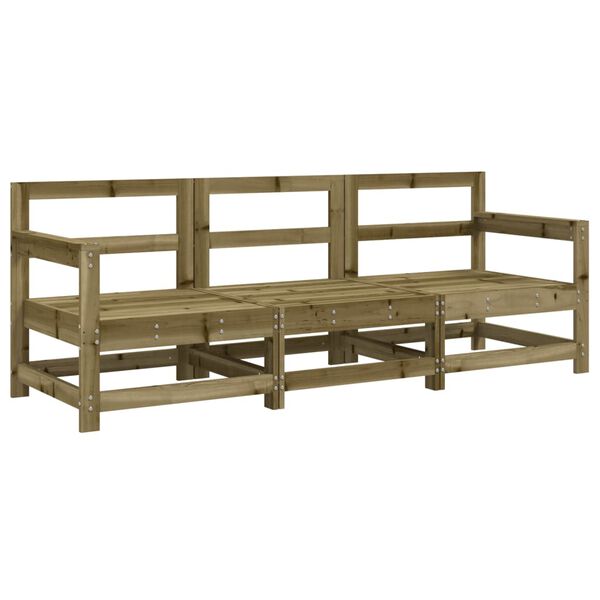 vidaXL Salon de jardin 3 pcs bois de pin impr&eacute;gn&eacute;