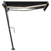 vidaXL Auvent manuel r&eacute;tractable avec LED 350x250 cm Anthracite