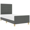 vidaXL Cadre de lit avec t&ecirc;te de lit Gris fonc&eacute; 80 x 200 cm tissu