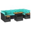 vidaXL Salon de jardin 8 pcs avec coussins noir r&eacute;sine tress&eacute;e