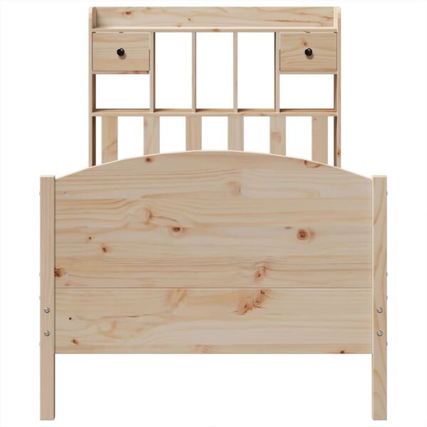 vidaXL Lit biblioth&egrave;que sans matelas 90x190 cm bois de pin massif