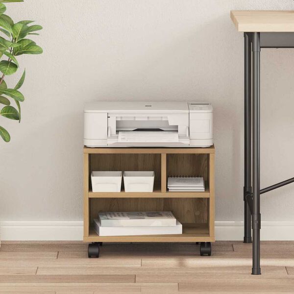 vidaXL Support d'imprimante Ch&ecirc;ne artisanal 41 x 32 x 34,5 cm