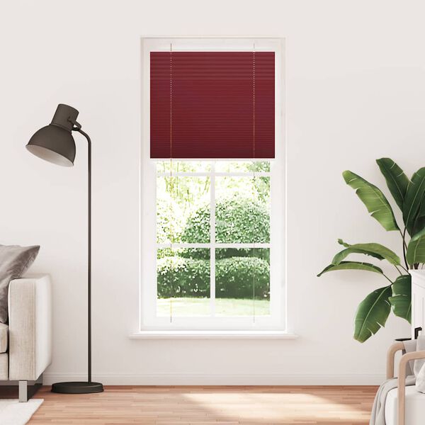 vidaXL Store pliss&eacute; rouge bordeaux 95x200 cm largeur du tissu 94,4 cm