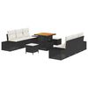 vidaXL Ensemble de canap&eacute; de jardin 9 pc 8-Nombre de places Noir