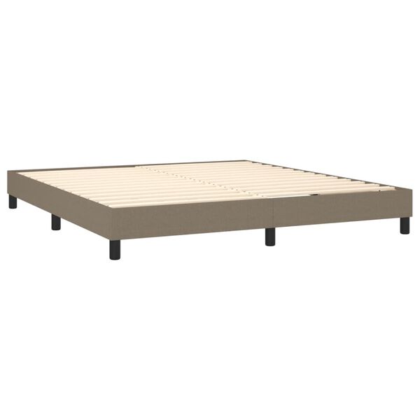 vidaXL Sommier &agrave; lattes de lit avec matelas Taupe 180x200 cm Tissu
