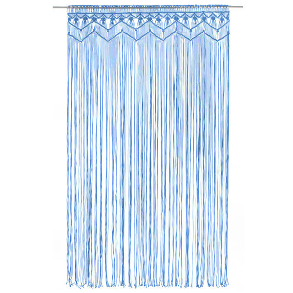 vidaXL Rideau en macramé Bleu 140x240 cm Coton