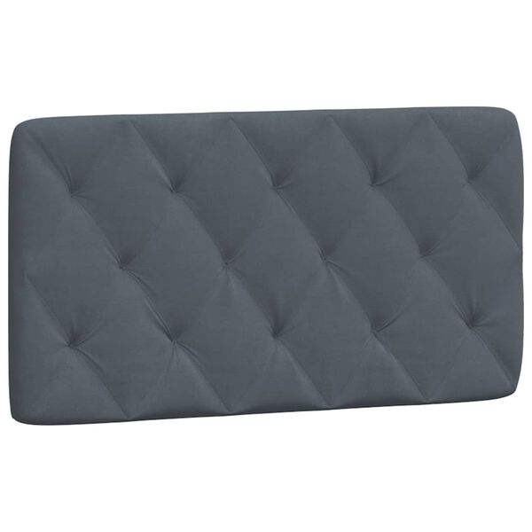 vidaXL Coussin de t&ecirc;te de lit gris fonc&eacute; 100 cm velours