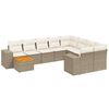 vidaXL Salon de jardin 11 pcs avec coussins beige r&eacute;sine tress&eacute;e