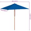 vidaXL Parasol de jardin avec m&acirc;t en bois bleu 150x200 cm