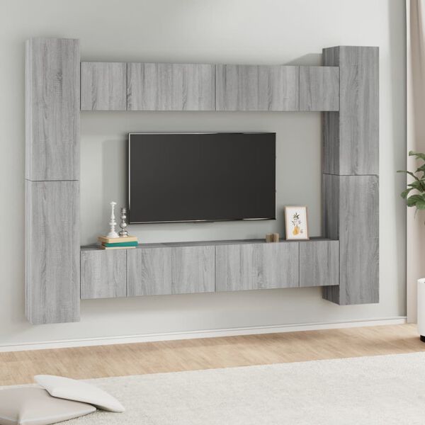 vidaXL Ensemble de meubles TV 10 pcs Sonoma gris Bois d'ing&eacute;nierie