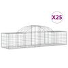 vidaXL Paniers à gabions arqués 25 pcs 200x50x40/60 cm fer galvanisé