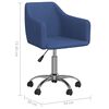 vidaXL Chaises pivotantes &agrave; manger lot de 2 bleu tissu