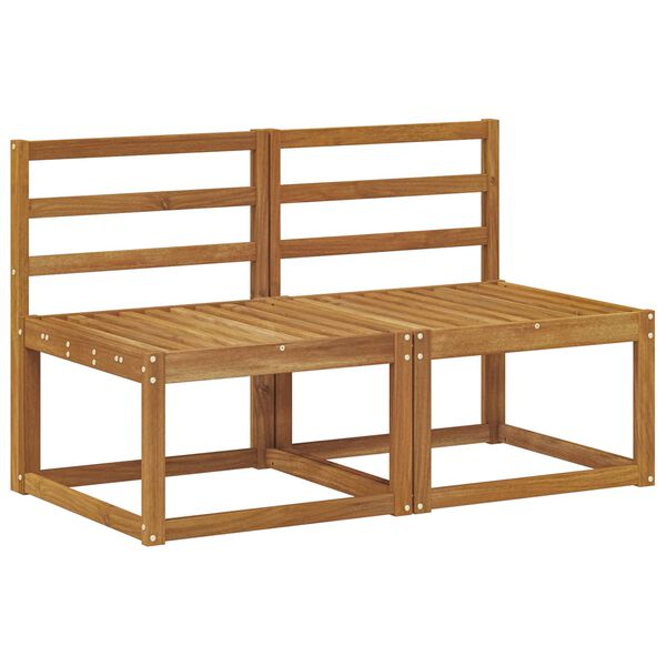 vidaXL 2 Pi&egrave;ce Sofa de milieu ext&eacute;rieur Bois d'Acacia Massif Naturel