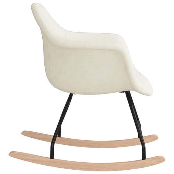 vidaXL Chaise &agrave; bascule Cr&egrave;me Tissu