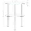 vidaXL Table d'appoint 2 niveaux Transparent 38 cm Verre trempé