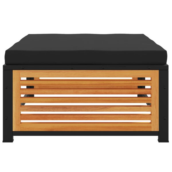 vidaXL Tabouret de jardin avec coussin 68x68x30cm bois massif d'acacia