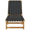 vidaXL Chaises longues noir bois d'acacia solide et tissu