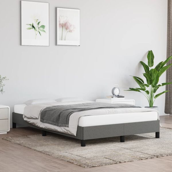 vidaXL Cadre de lit sans matelas gris fonc&eacute; 120x200 cm tissu