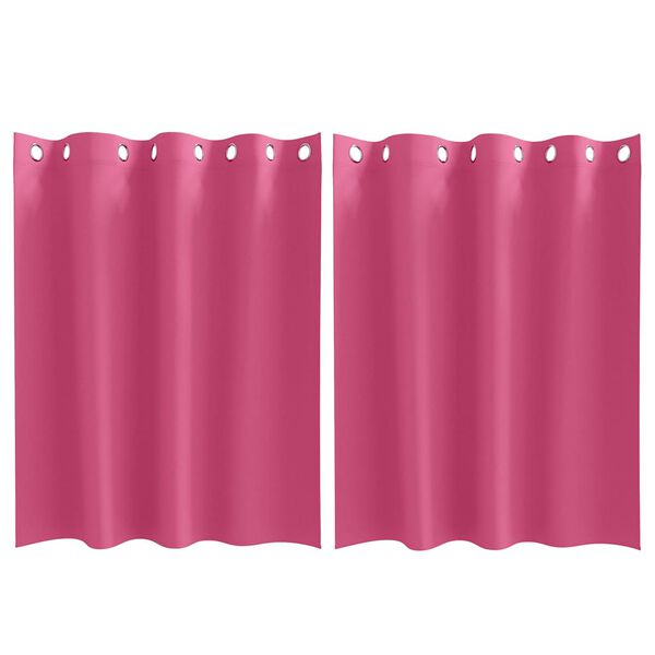 vidaXL Rideaux occultants avec anneaux 2 pcs Rose vif 140 x 140 cm