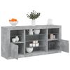 vidaXL Buffet avec lumi&egrave;res LED gris b&eacute;ton 142,5x37x67 cm