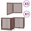 vidaXL Barrière pour chien porte pliable 10 panneaux bois de peuplier