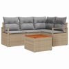 vidaXL Ensemble de canap&eacute; de jardin 5 pc Beige polyrotin