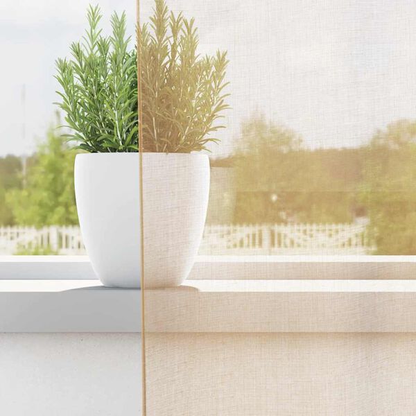 vidaXL Rideaux en voile avec passe-tringles 2 pcs sable