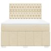 vidaXL Sommier &agrave; lattes de lit avec matelas Cr&egrave;me 160x200 cm Tissu
