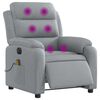 vidaXL Fauteuil de massage inclinable &eacute;lectrique gris clair tissu