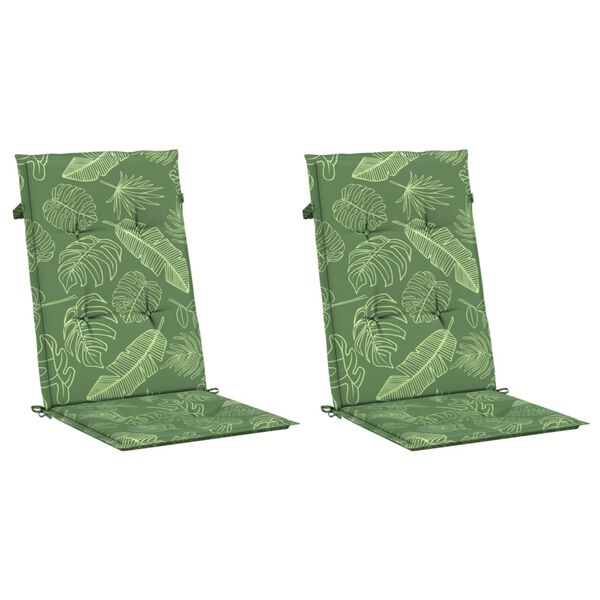 vidaXL Coussins de chaise &agrave; dossier haut lot de 2 mod&egrave;le de feuille