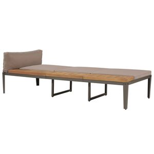 vidaXL Chaise longue avec coussins Bois d'acacia solide Marron