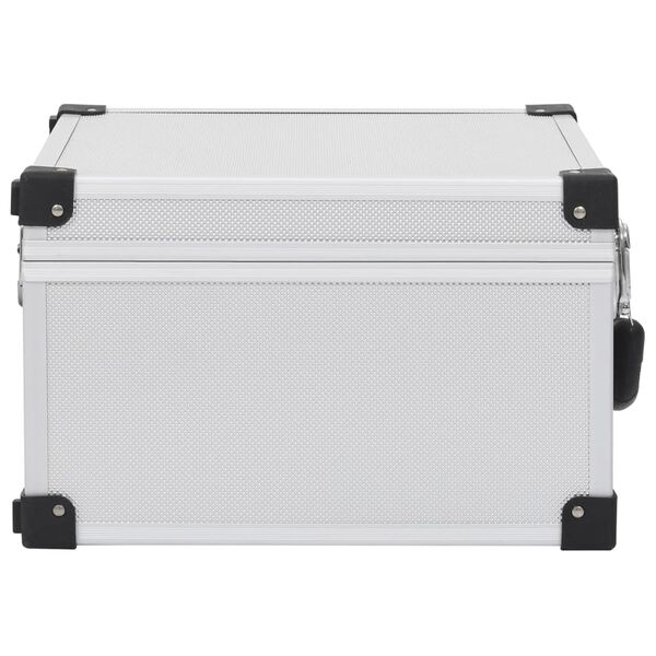 vidaXL &Eacute;tui de CD pour 40 CD Aluminium ABS Argent&eacute;