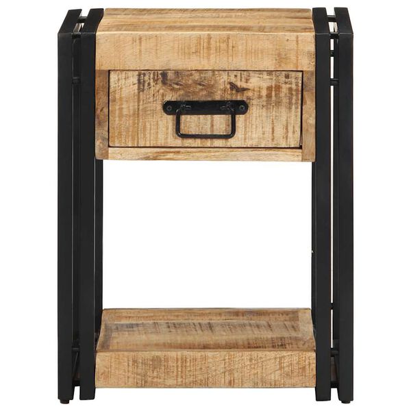 vidaXL Tables de chevet 2 pcs 40x35x50 cm bois de manguier massif brut